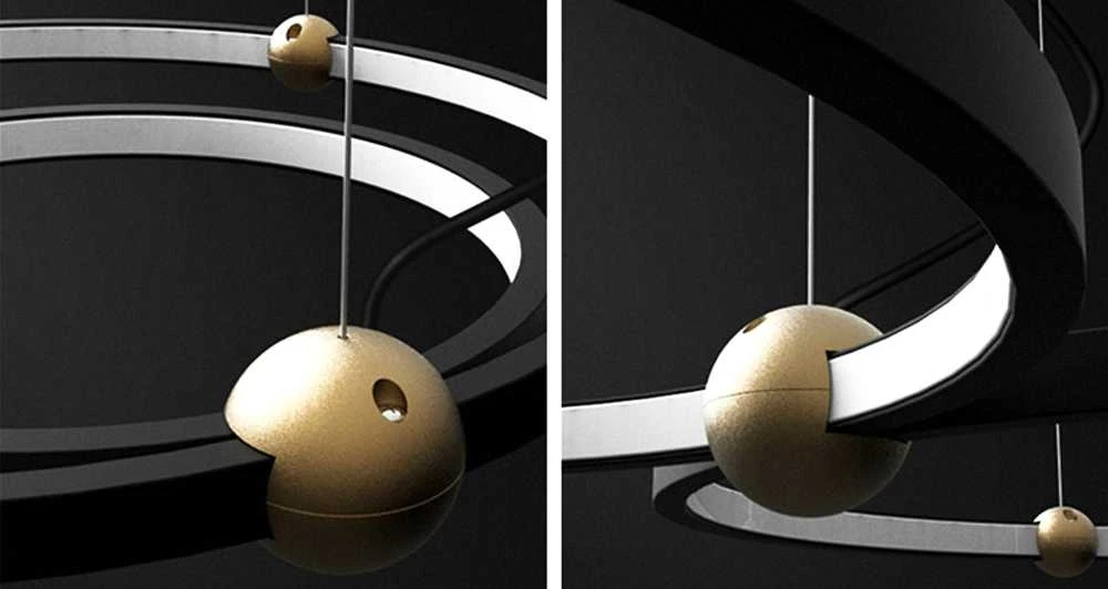 Pakabinamas šviestuvas Toolight Žiedinė LED lempa + nuotolinio valdymo pultas APP692-30-50 Juoda