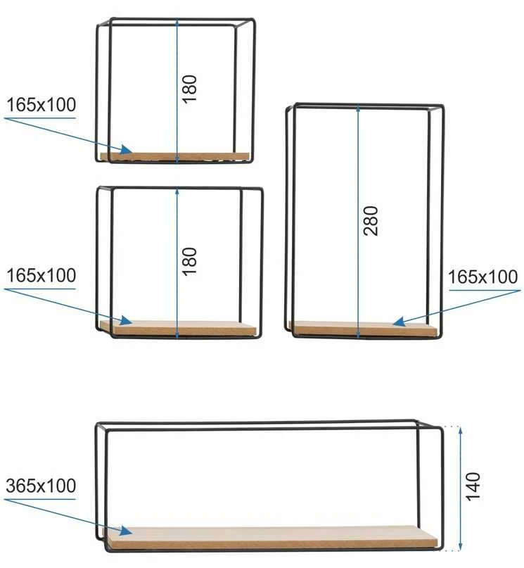 Tutumi 4 palėpės sieninė lentyna CFZL-TSF011