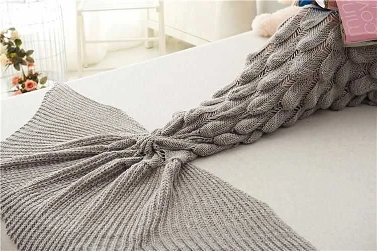 Tutumi Antklodė žuvies uodega Mermaid Tail Pilkas