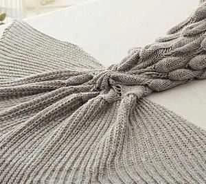 Tutumi Antklodė žuvies uodega Mermaid Tail Pilkas
