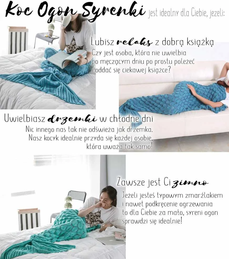 Tutumi Antklodė žuvies uodega Mermaid Tail Pilkas