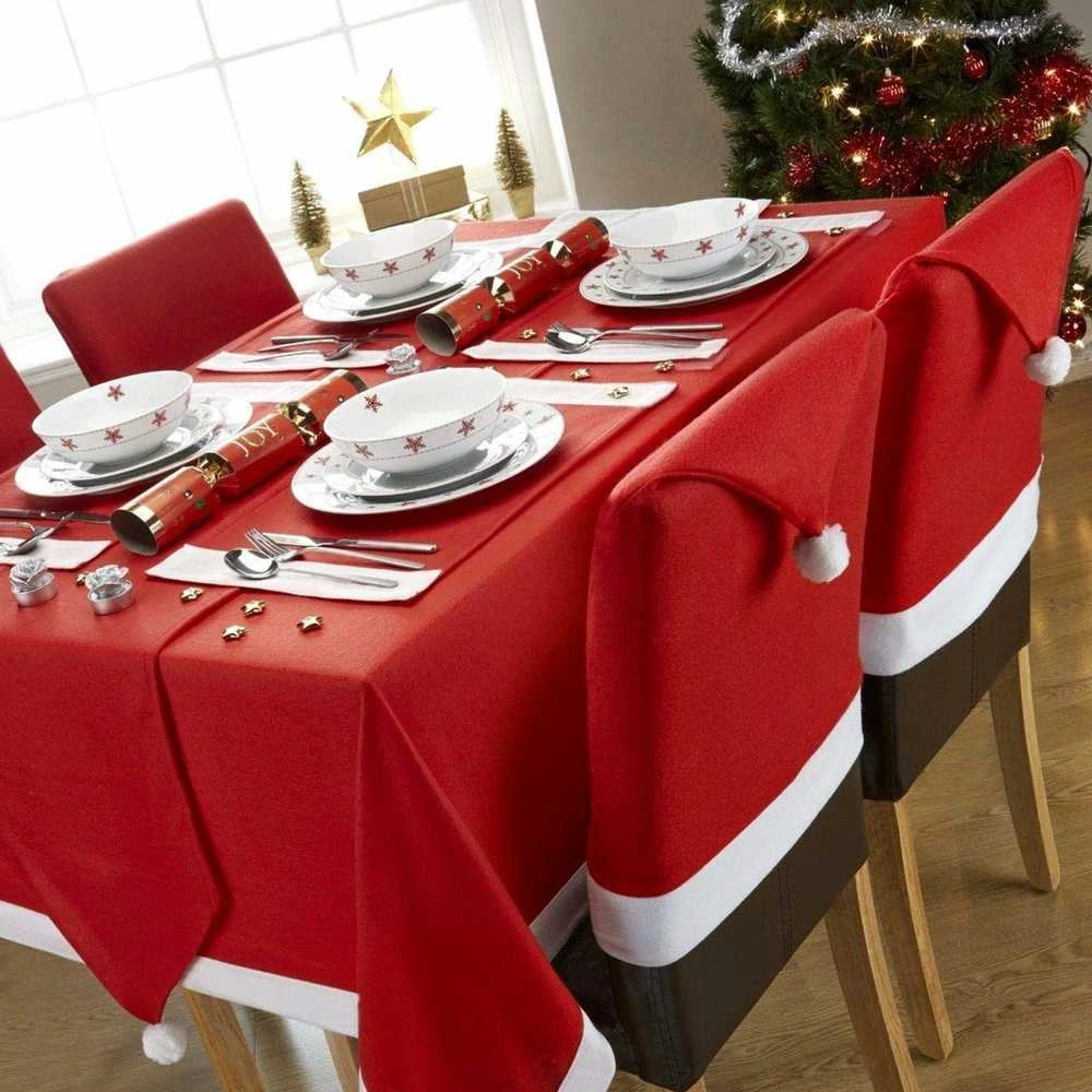 Tutumi Kėdės užvalkalas Kalėdų senelio kepurė 6 vnt