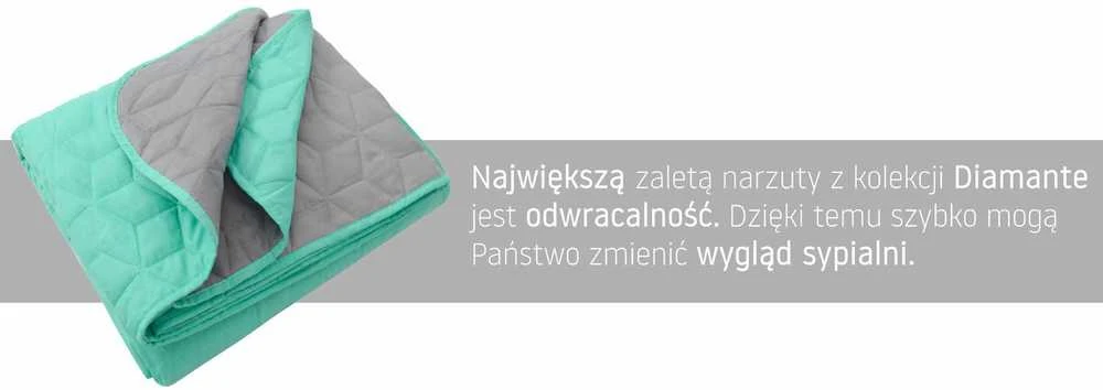 Tutumi Lovatiesė dvipusė dygsniuota Diamante Mint ir L.Pilkas