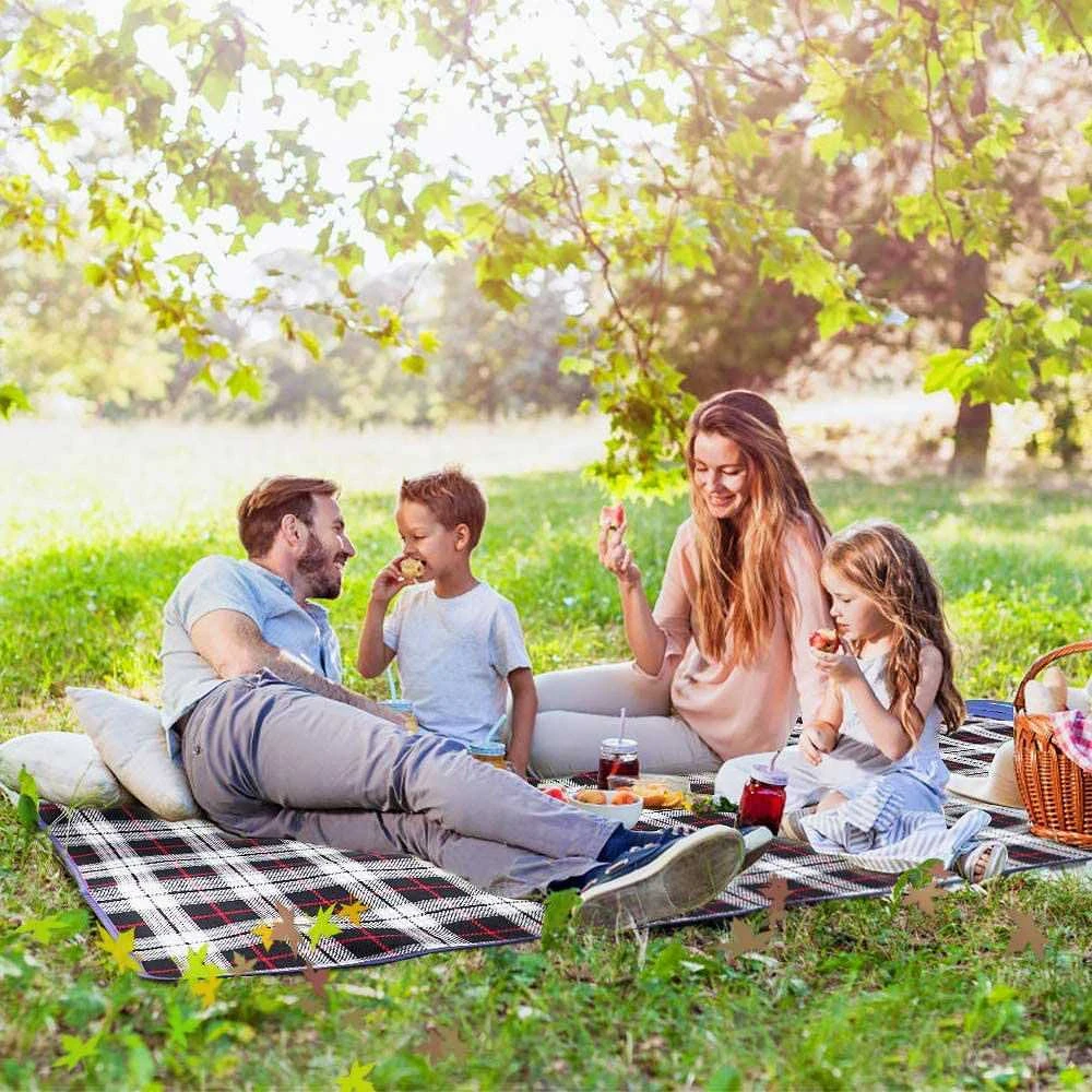 Tutumi Pikniko antklodės grotelės pilkos spalvos