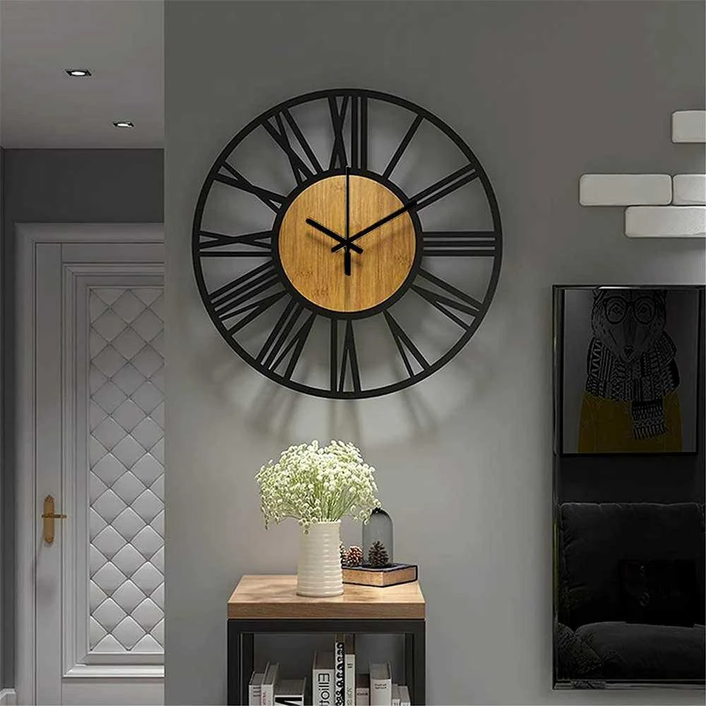 Tutumi Sieninis laikrodis Loft Round 35 cm Metal/Wood MC70902