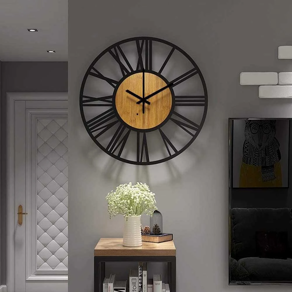Tutumi Sieninis laikrodis Loft Round 35 cm Metal/Wood MC70902