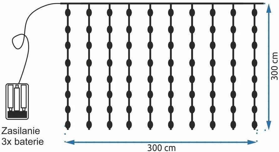 Tutumi Užuolaida LED 300 diodų 3x3m