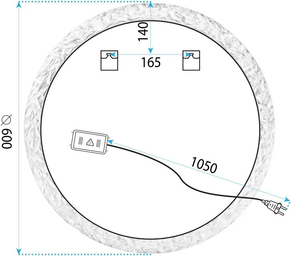 Tutumi Veidrodis LED 60cm YH-3562
