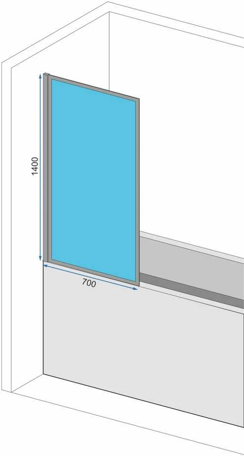 Vonios ekranas Rea Lagos-1 Fix 70 Juodas