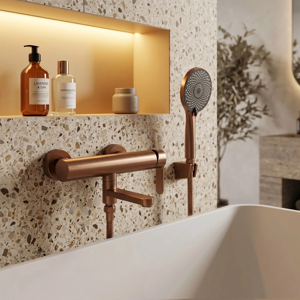 Vonios maišytuvas Rea Arcos Brushed Copper