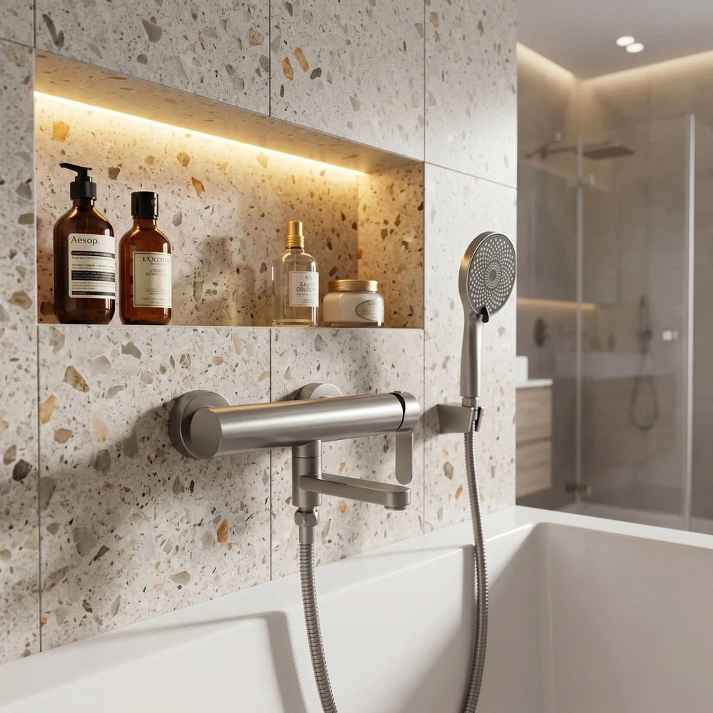 Vonios maišytuvas Rea Arcos Brushed Nickel