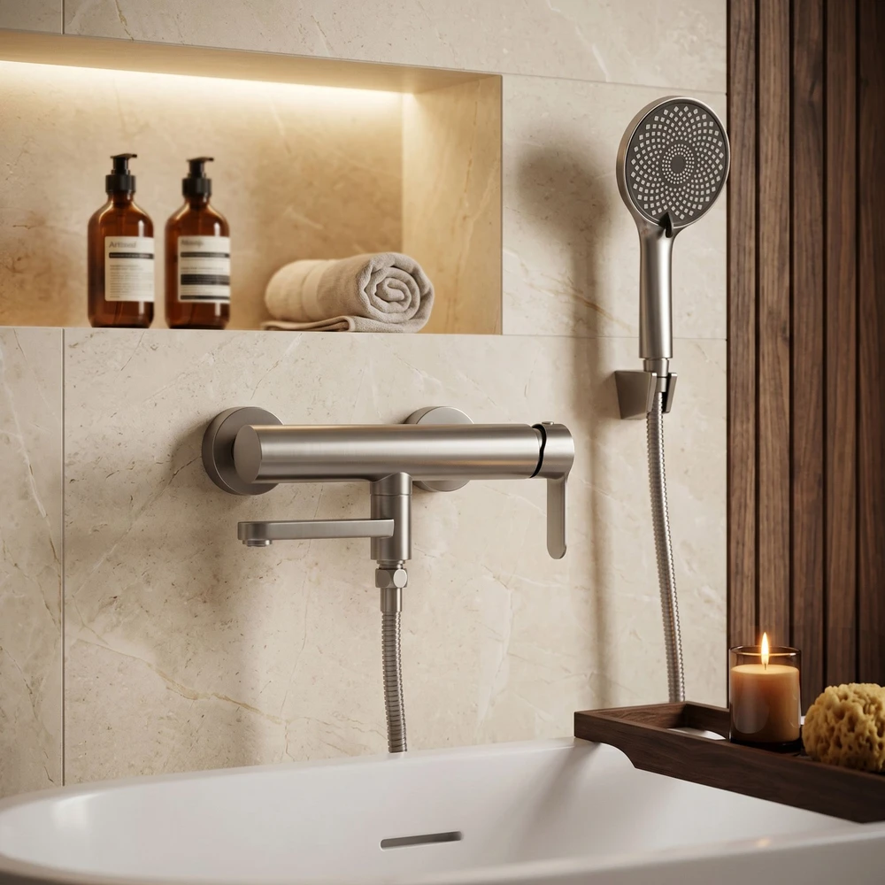 Vonios maišytuvas Rea Arcos Brushed Nickel