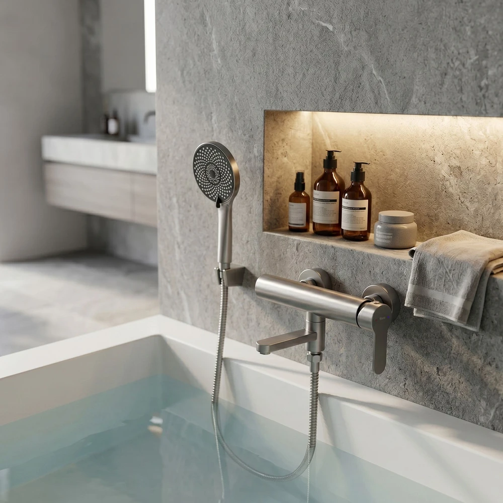 Vonios maišytuvas Rea Arcos Brushed Nickel