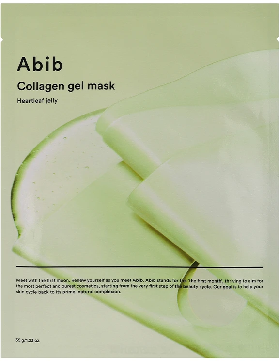 Abib Collagen Gel Mask Heartleaf Jelly - intensyviai drėkinanti ir raminanti gelinė veido kaukė, 35 g