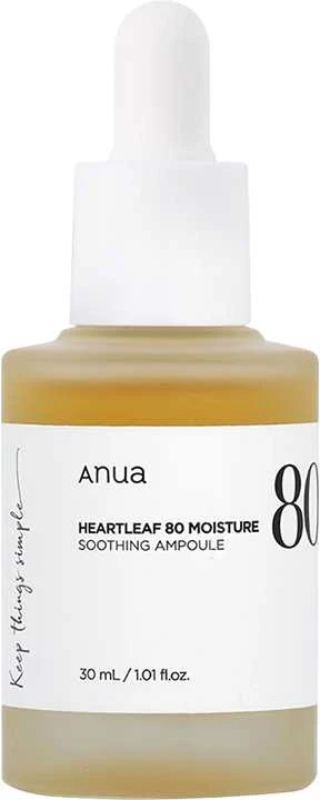 Anua Heartleaf 80% Moisture Soothing Ampoule Raminamasis serumas, 30 ml