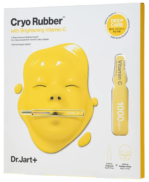 Dr. Jart+ Dr Jart Cryo Vitamin C Rubber Brightening Mask skaistinamoji lakštinė veido kaukė, 1 vnt.
