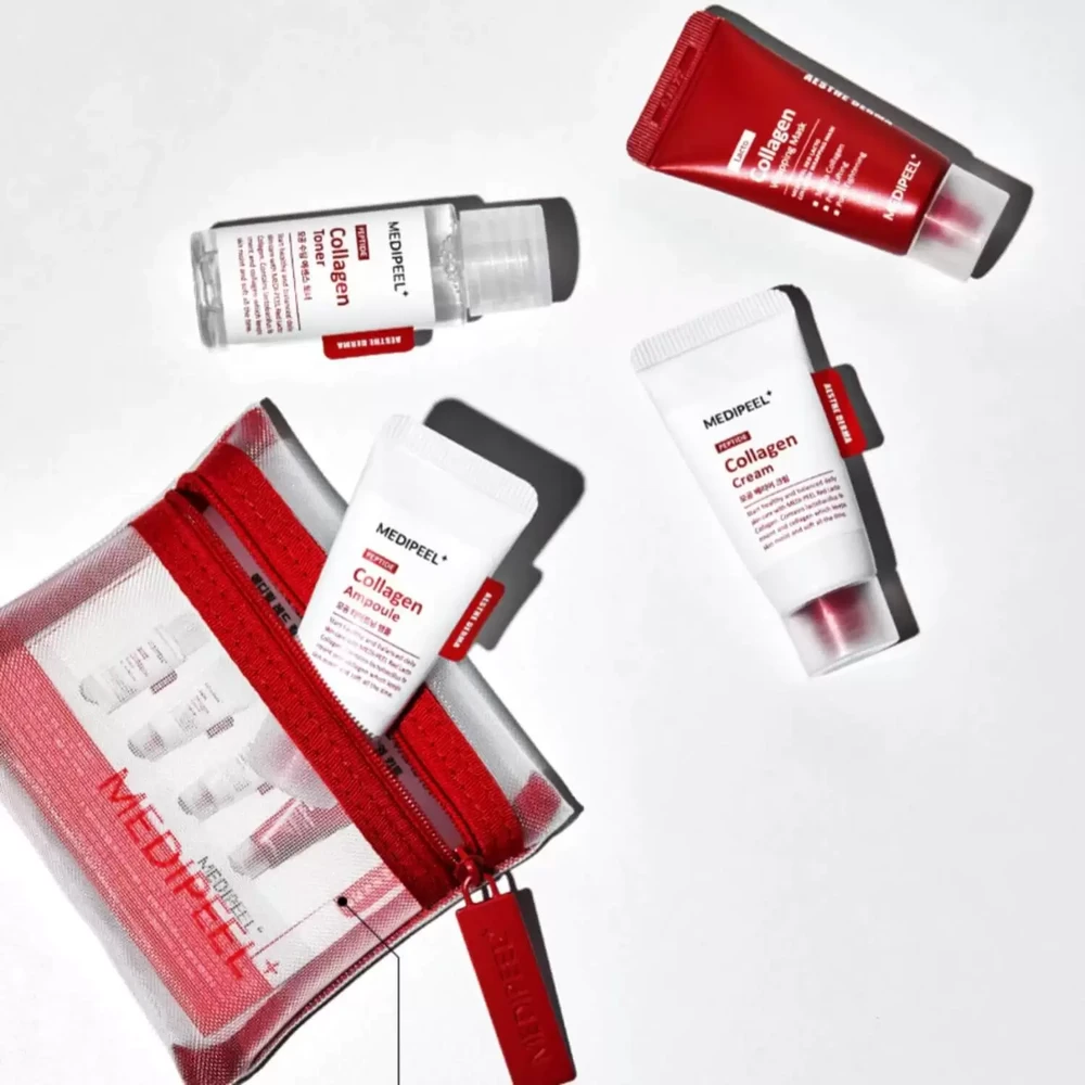 MEDI-PEEL Red Lacto Collagen Skin Care Trial Kit veido priemonių rinkinys