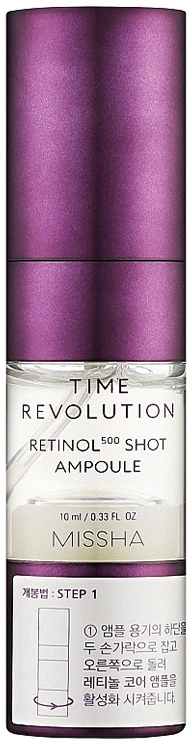 „Missha Time Revolution Retinol 500 Shot“ ampulė, 10 ml