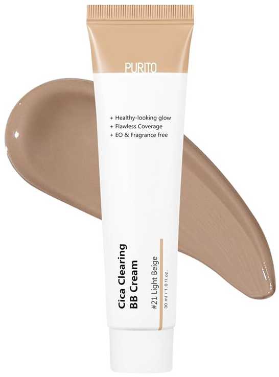 Purito CREAM „Cica Clearing“ BB kremas – BB kremas su azijietiškojo žolės ekstraktu – 21 šviesiai smėlio spalvos, 30 ml