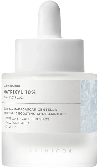 SKIN1004 Madagascar Centella Matrixyl 10 Boosting Shot Ampoule - stangrinanti ampulė su 10 % Matrixyl peptidų kompleksu, 30 ml