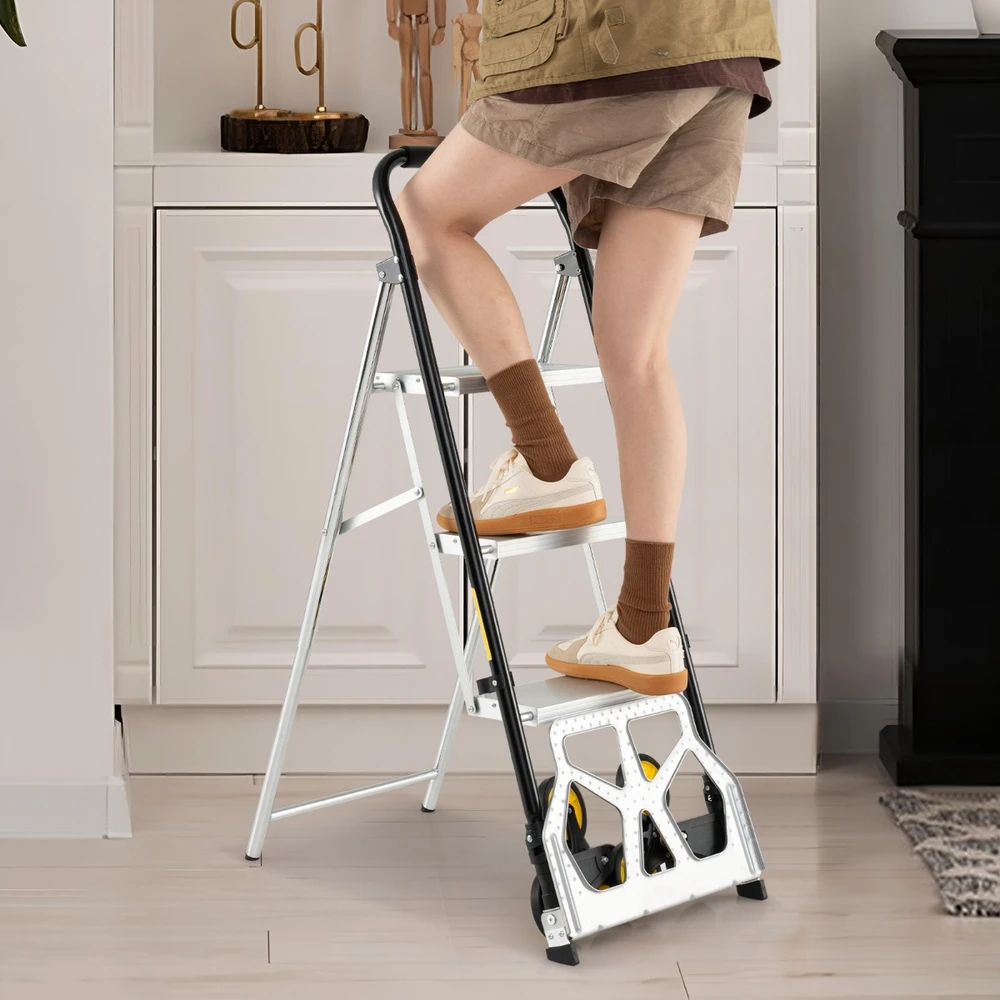 2-in-1 vežimėlis ir kopėčios (sidabrinė/juoda)