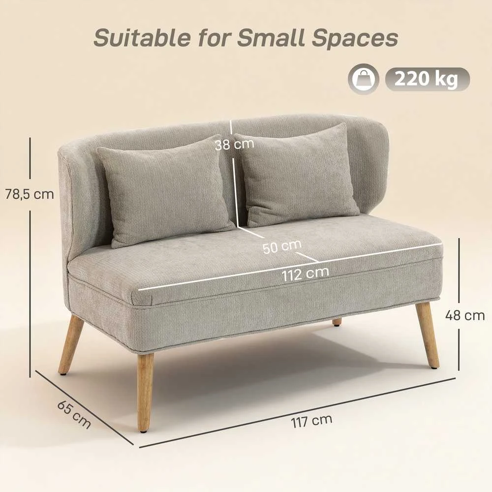 2 vietų sofa 117 × 65 × 78,5 cm