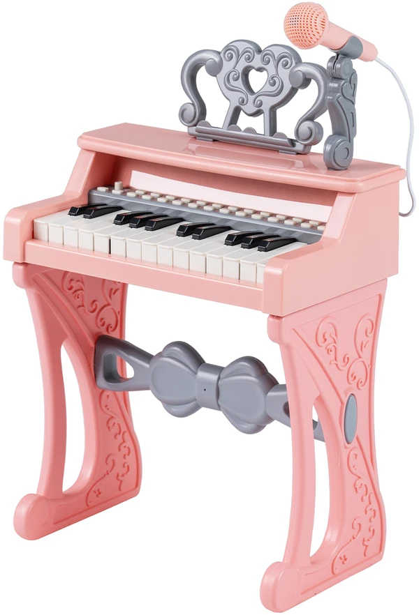 25 klavišų pianinas rožinė ir pilka