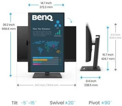 BenQ 27 colių ergonomiškas verslo monitorius su akių apsauga