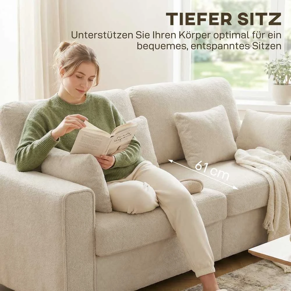 3 vietų sofa smėlio spalvos