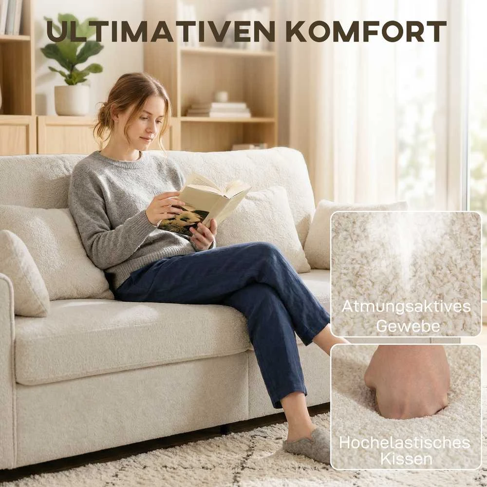 3 vietų sofa smėlio spalvos