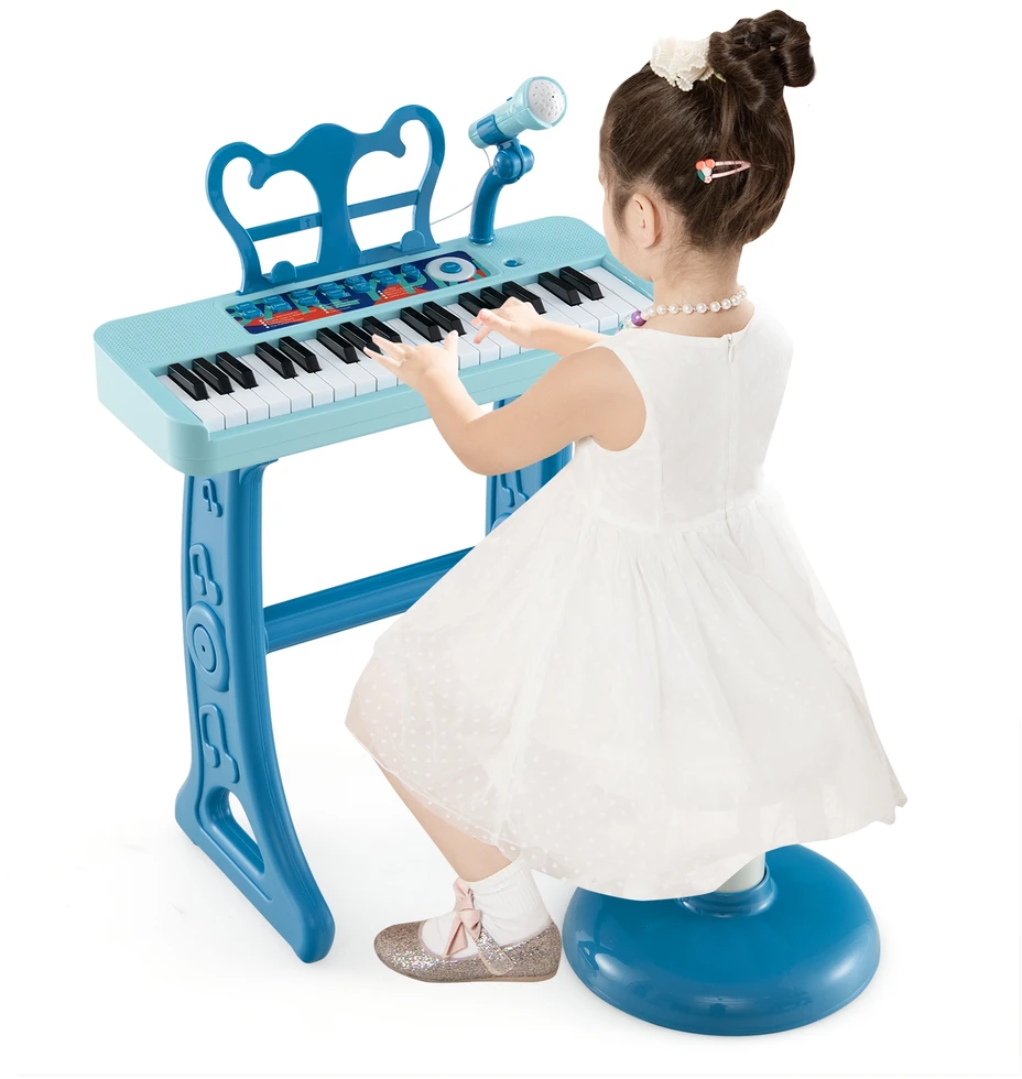 37 klavišų pianinas mėlynas