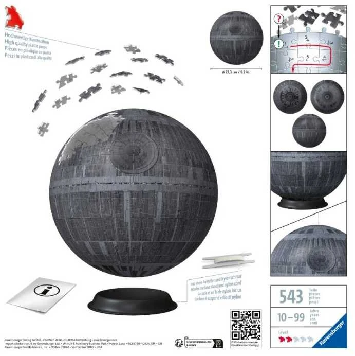 3D dėlionė Su planeta Ravensburger Star Wars (Žvaigždžių karai), 11555, 540 d.