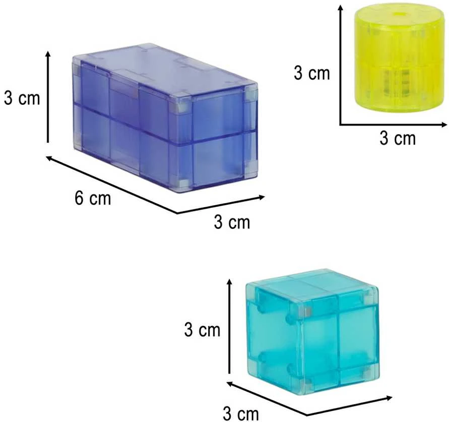KIK 3D konstrukcijų magnetinės plytos LED šviečiančios 32 el.
