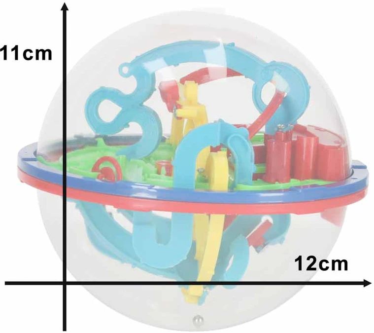 Dėlionė Ikonka 3D labirinto kamuolys, 100 lygių, įvairių spalvų, Ø 12 cm