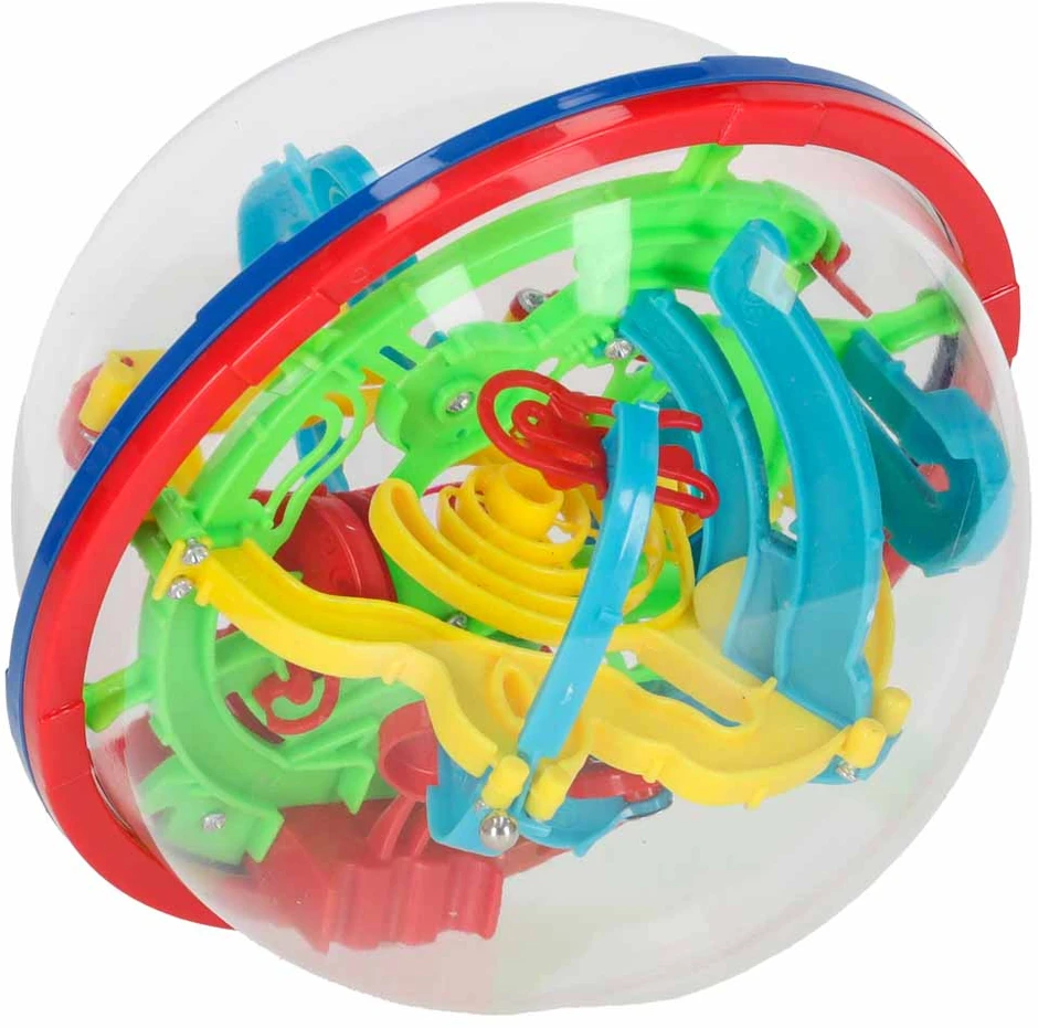 Dėlionė Ikonka 3D labirinto kamuolys, 100 lygių, įvairių spalvų, Ø 12 cm