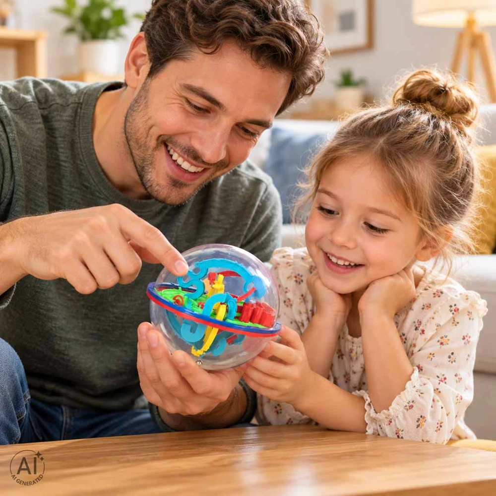 Dėlionė Ikonka 3D labirinto kamuolys, 100 lygių, įvairių spalvų, Ø 12 cm