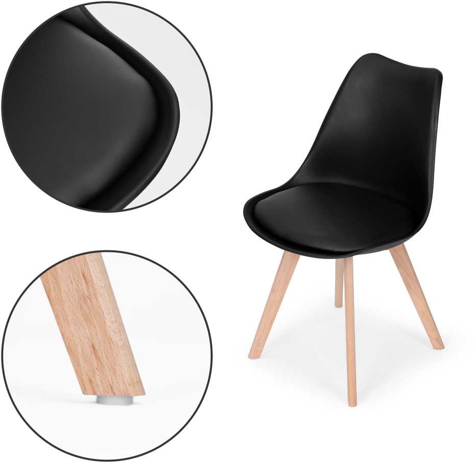 4-ių kėdžių komplektas ModernHome, juodas