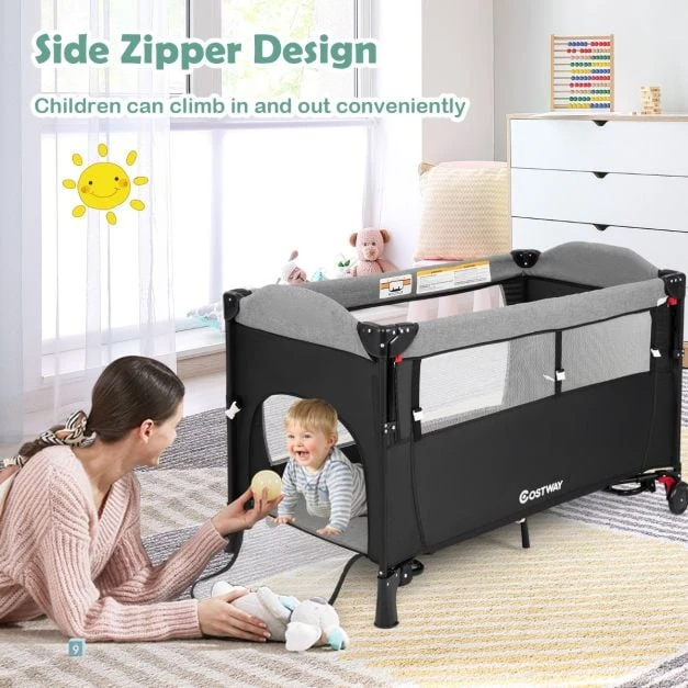 5-in-1 kūdikio lovelė juoda