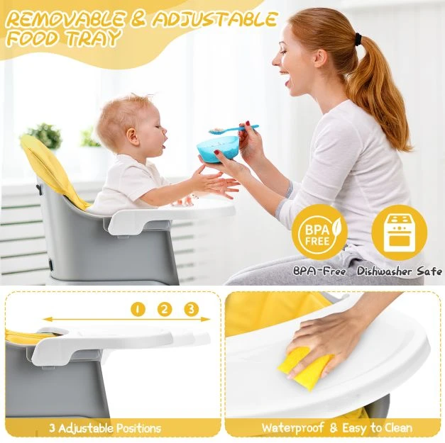 6in1 vaikiška kėdė geltona