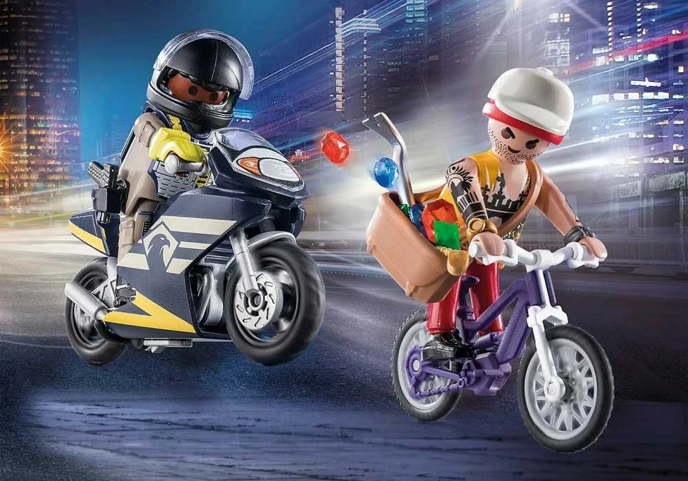 PLAYMOBIL CITY ACTION Pradinis rinkinys su policininku ir vagimi 71255