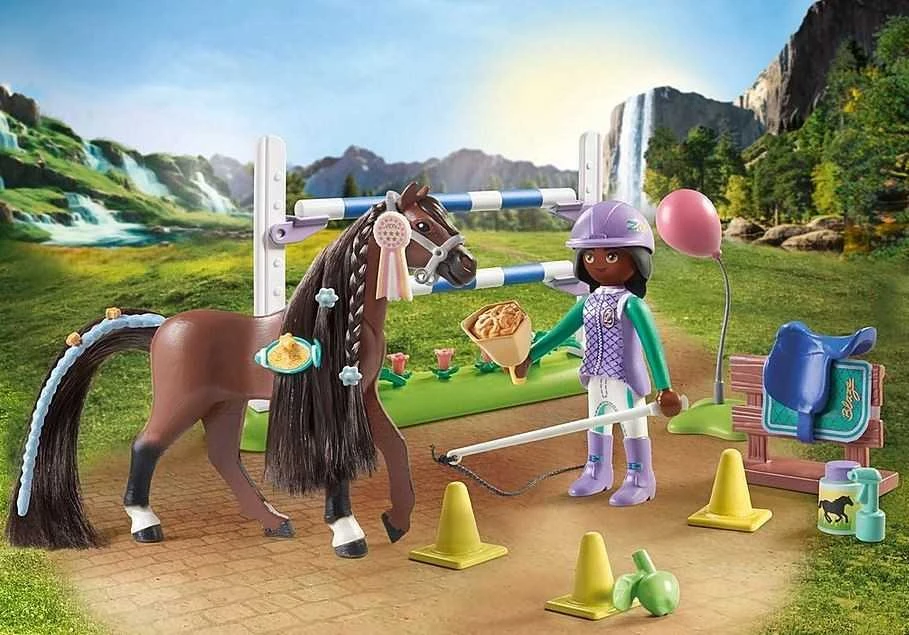 PLAYMOBIL WORLD OF HORSES Konkūro arena su Zoe ir Blaze 71355