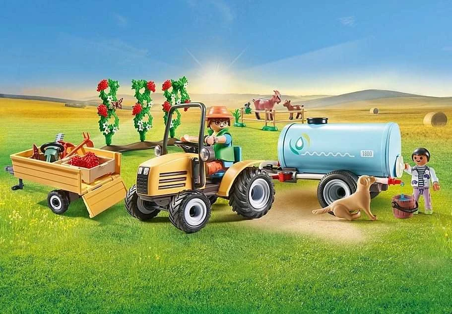 Playmobil Country 71442 Traktorius su priekaba ir vandens baku