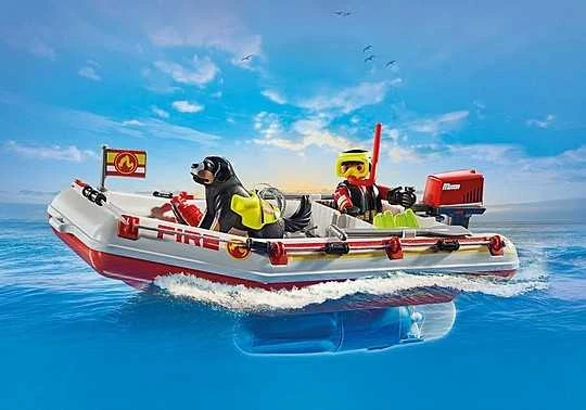 PLAYMOBIL ACTION HEROES Ugniagesių laivas su vandens motociklu 71464