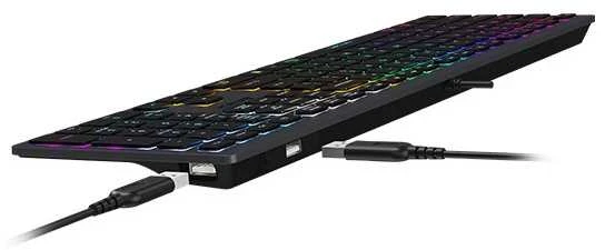 Klaviatūra žaidimams A4Tech Fstyler FX60H su laidu membraninė su pašvietimu pilka