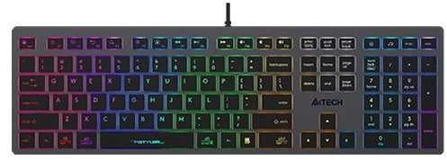 Klaviatūra žaidimams A4Tech Fstyler FX60H su laidu membraninė su pašvietimu pilka