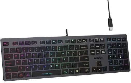 Klaviatūra žaidimams A4Tech Fstyler FX60H su laidu membraninė su pašvietimu pilka