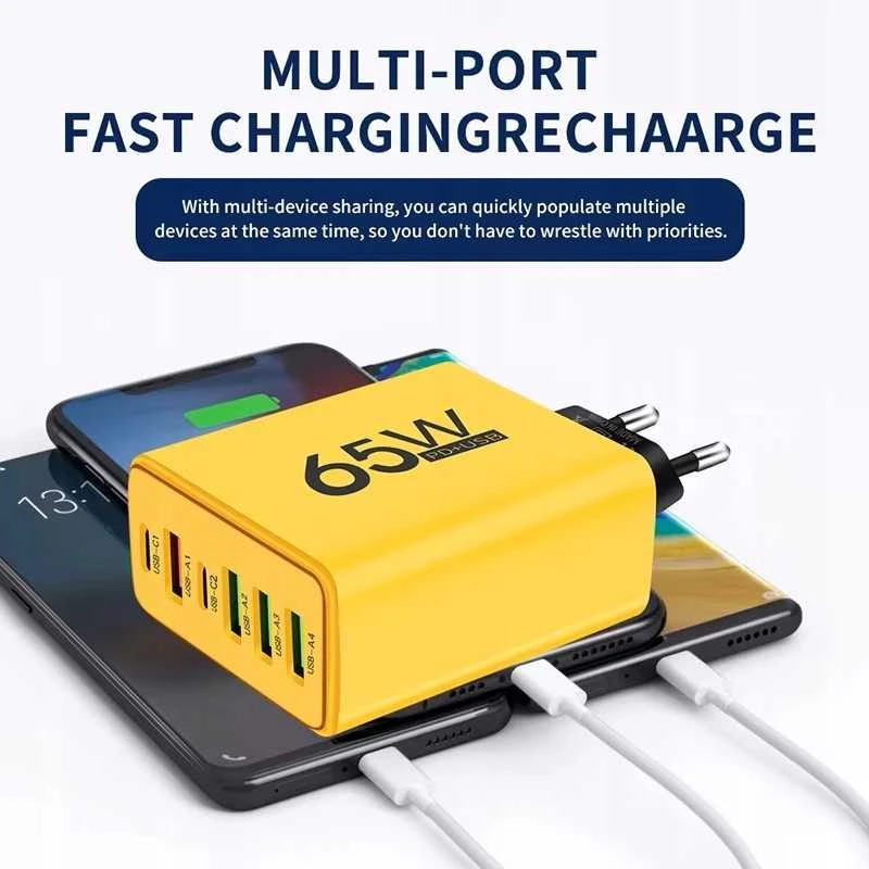 JELLICO sieninis įkroviklis C79 GaN PD 65W 2xUSB-C + 1xUSB QC3.0 Baltas