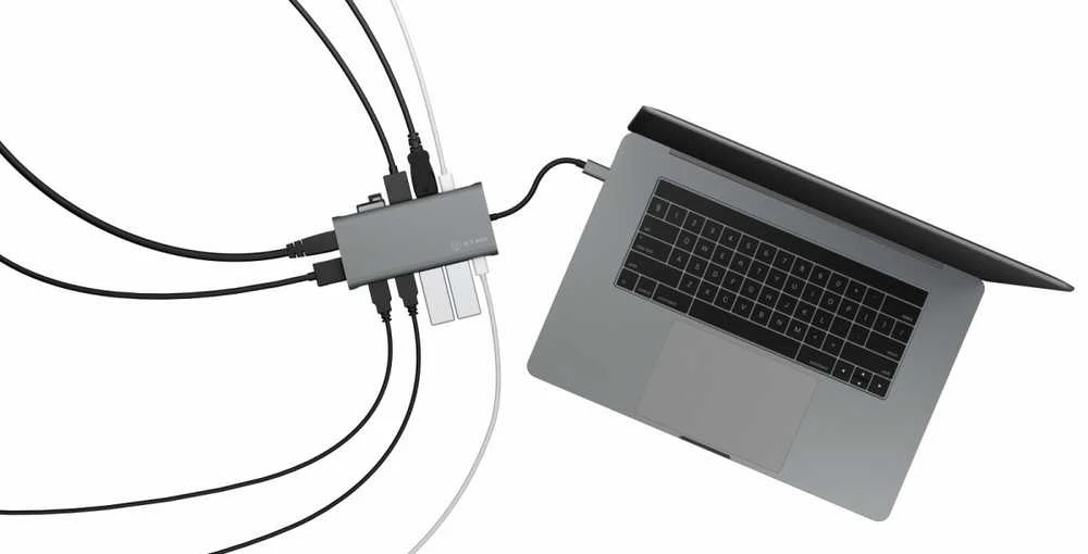 „RaidSonic ICY BOX IB-DK4050-CPD“ prijungimo stotis „12 viename“ C tipo USB dokas su PD 100 W