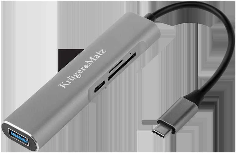 Kruger & Matz Adapteris (HUB) C tipo USB į HDMI / USB 3.0 / SD / MicroSD / C