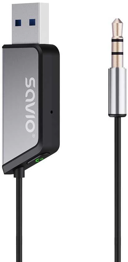 Savio TR-16 siųstuvo AUX adapteris su laisvų rankų funkcija, Bluetooth 5.3, Google Assistant/Siri